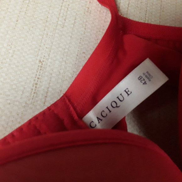 Cacique Red lace bra 42B - Picture 2 of 4